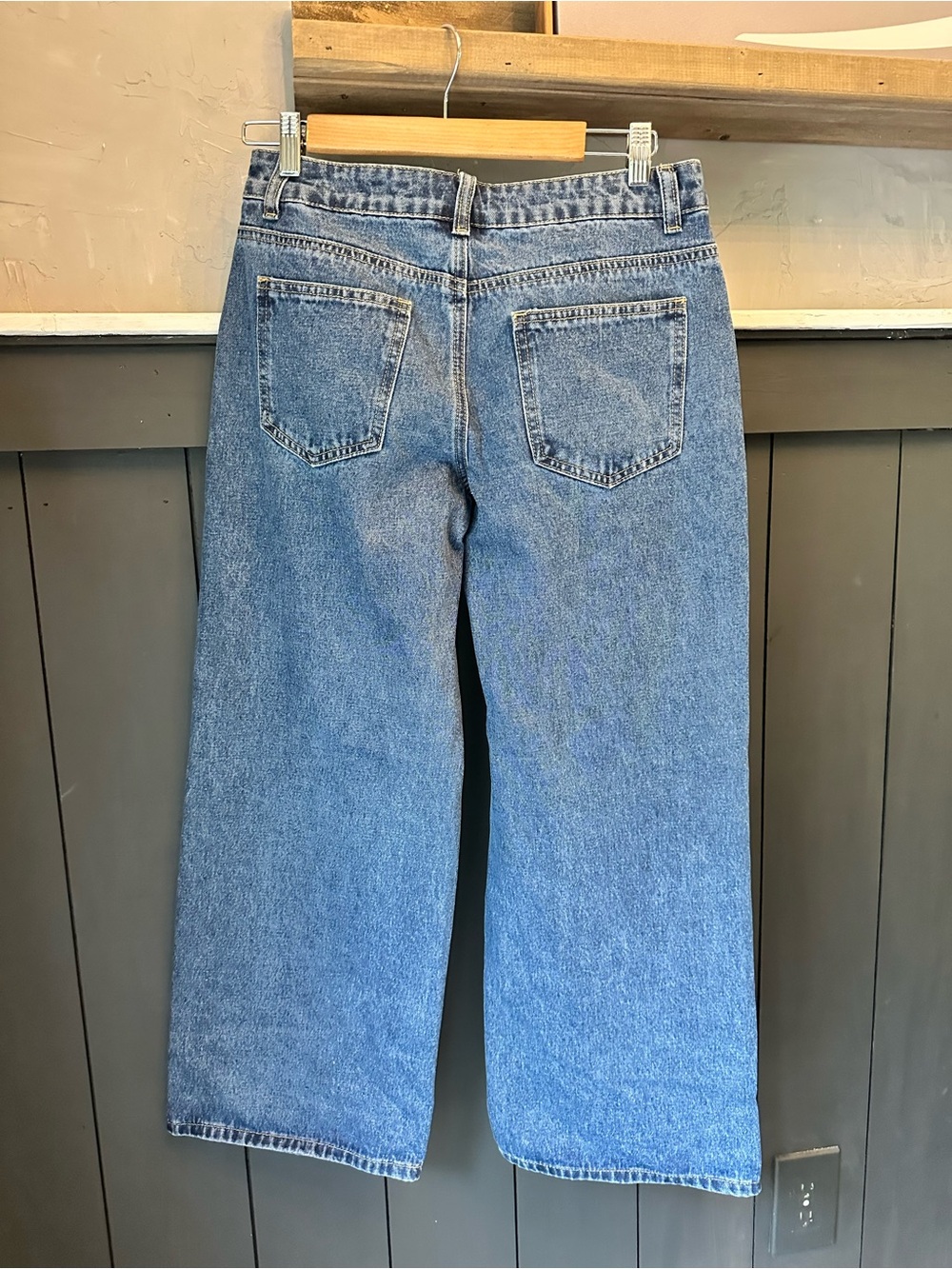 Edikted Women's Washed Denim Wide Leg Blue Jeans size S - Picture 2 of 11